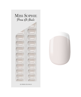 Milky French Press On Nails Short Square