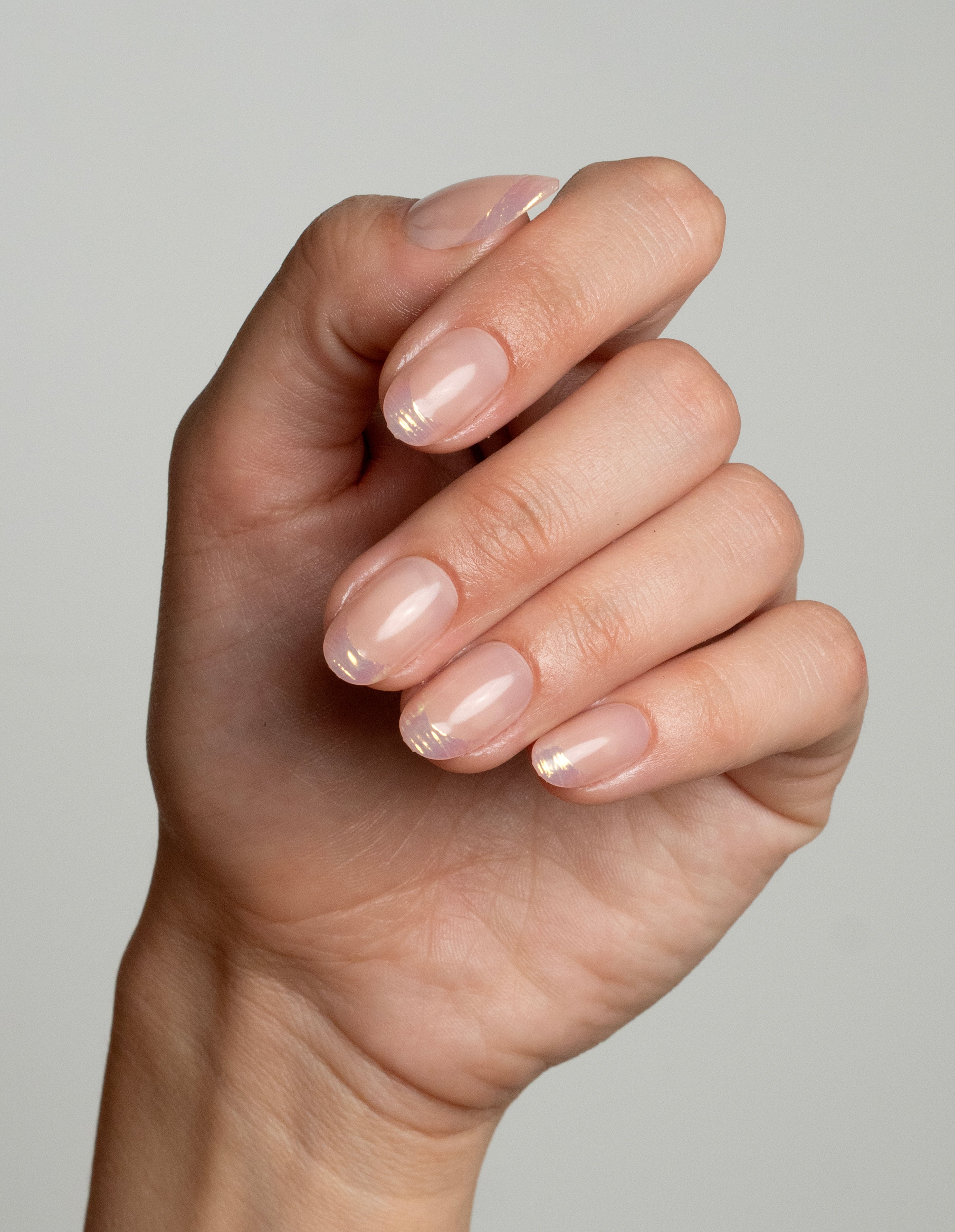 Golden Tips Press On Nails Short Round
