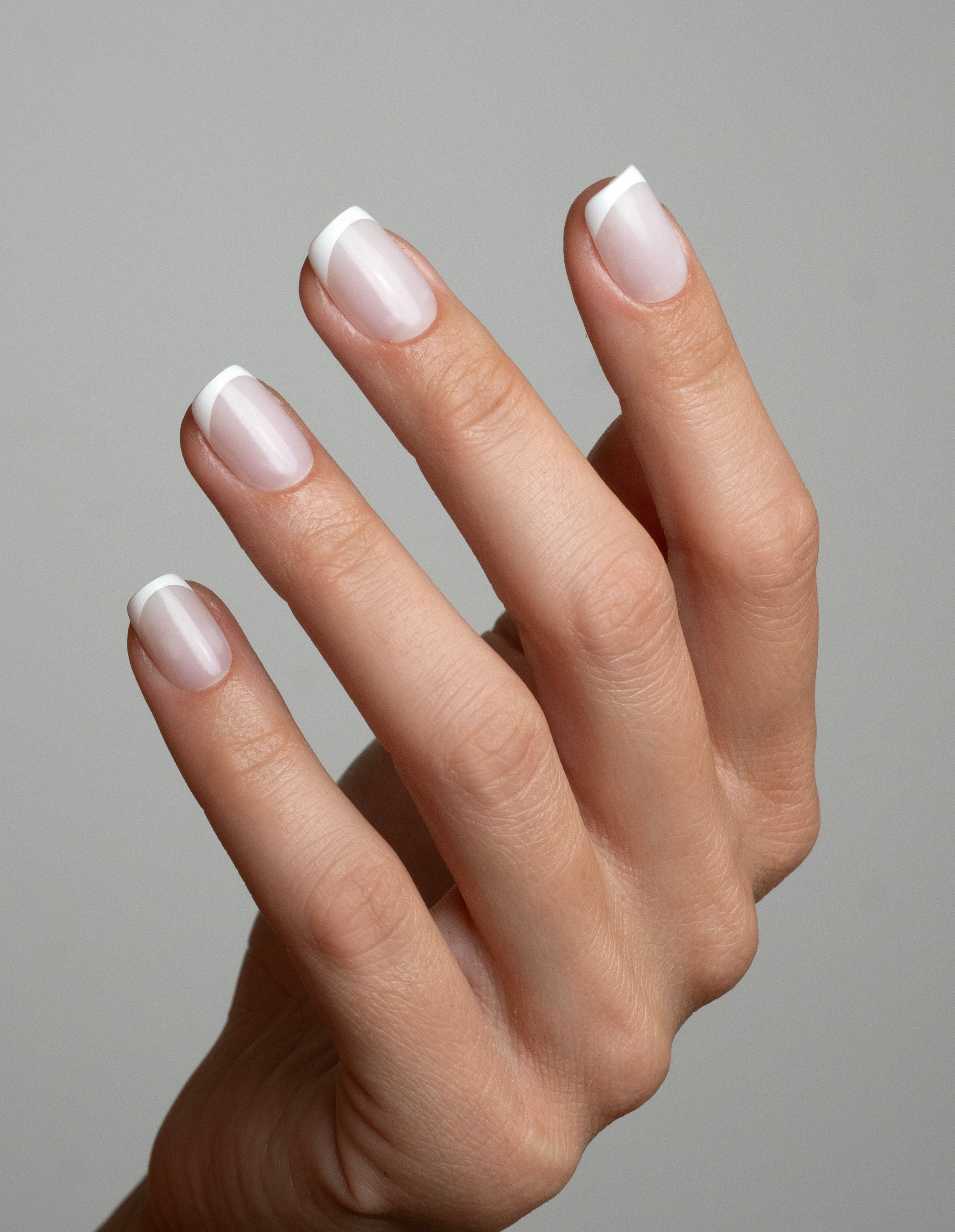 Milky French Press On Nails Short Square