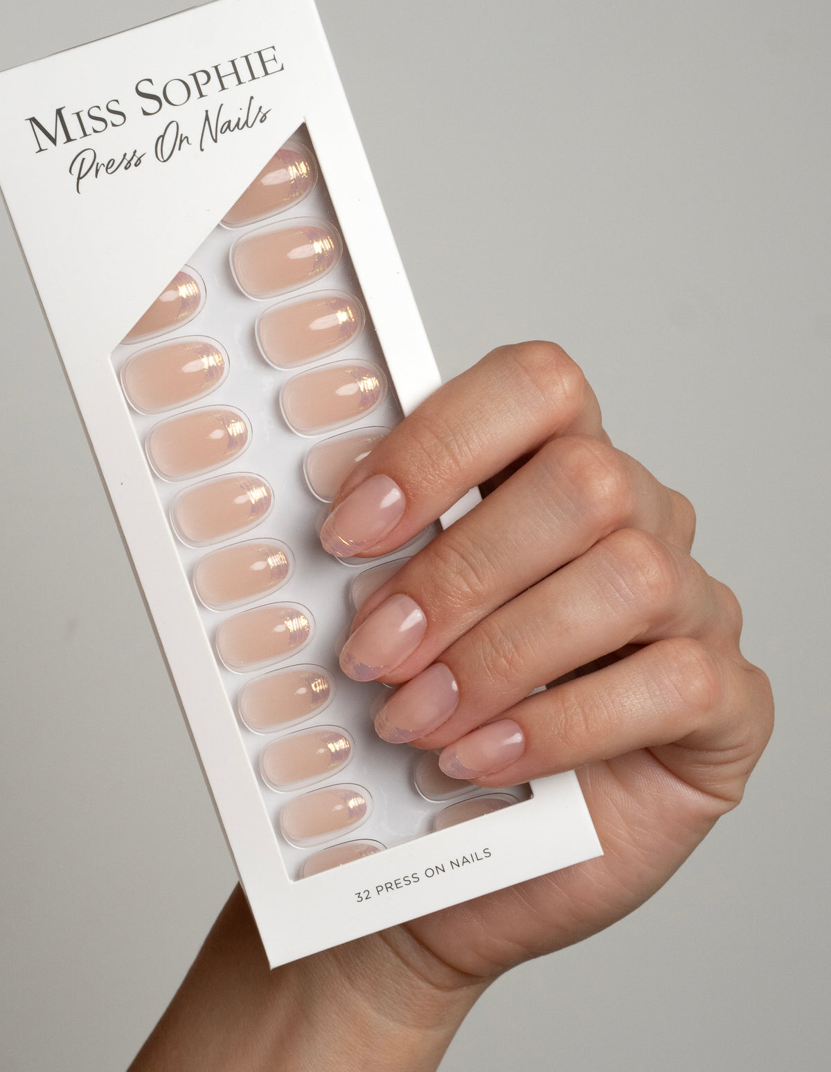 Golden Tips Press On Nails Short Round