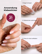 French Tips Press On Nails Extra Short Square