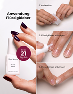 French Tips Press On Nails Extra Short Square