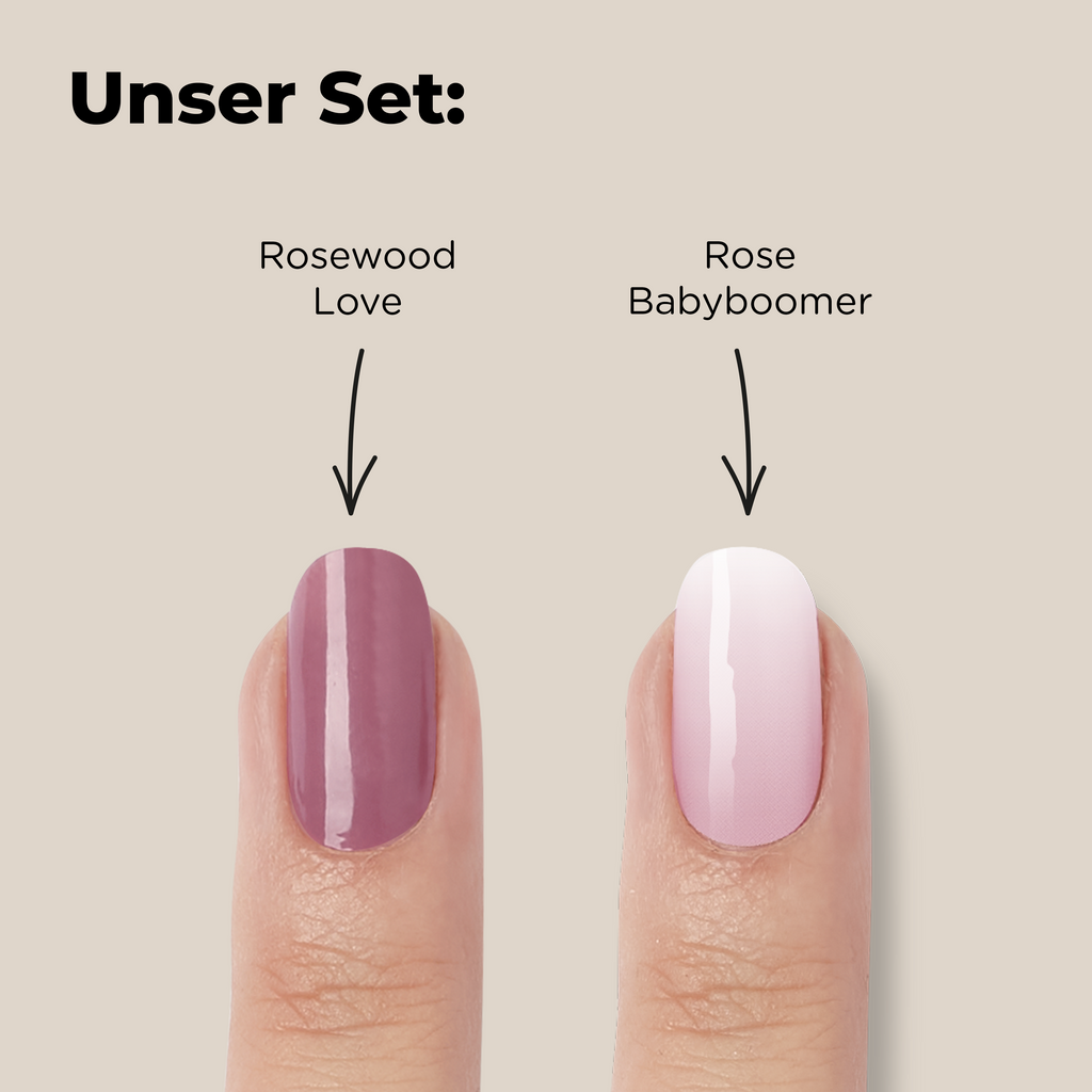 2er UV Gel Wrap Set / Rosewood Love UV & Rose Babyboomer UV