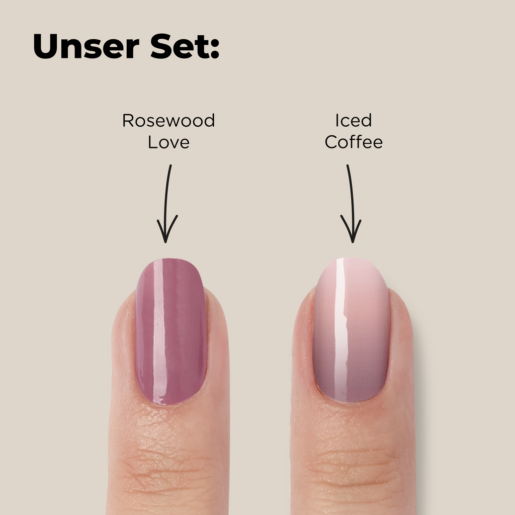 2er Nail Wrap Set / Rosewood Love & Iced Coffee