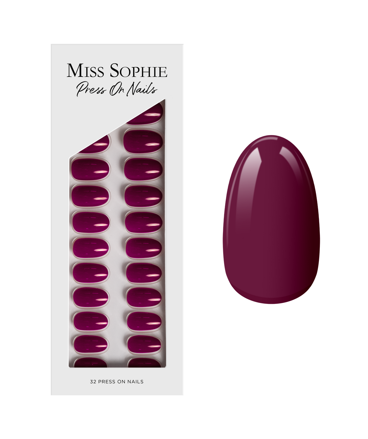 Berry Press On Nails Short Round
