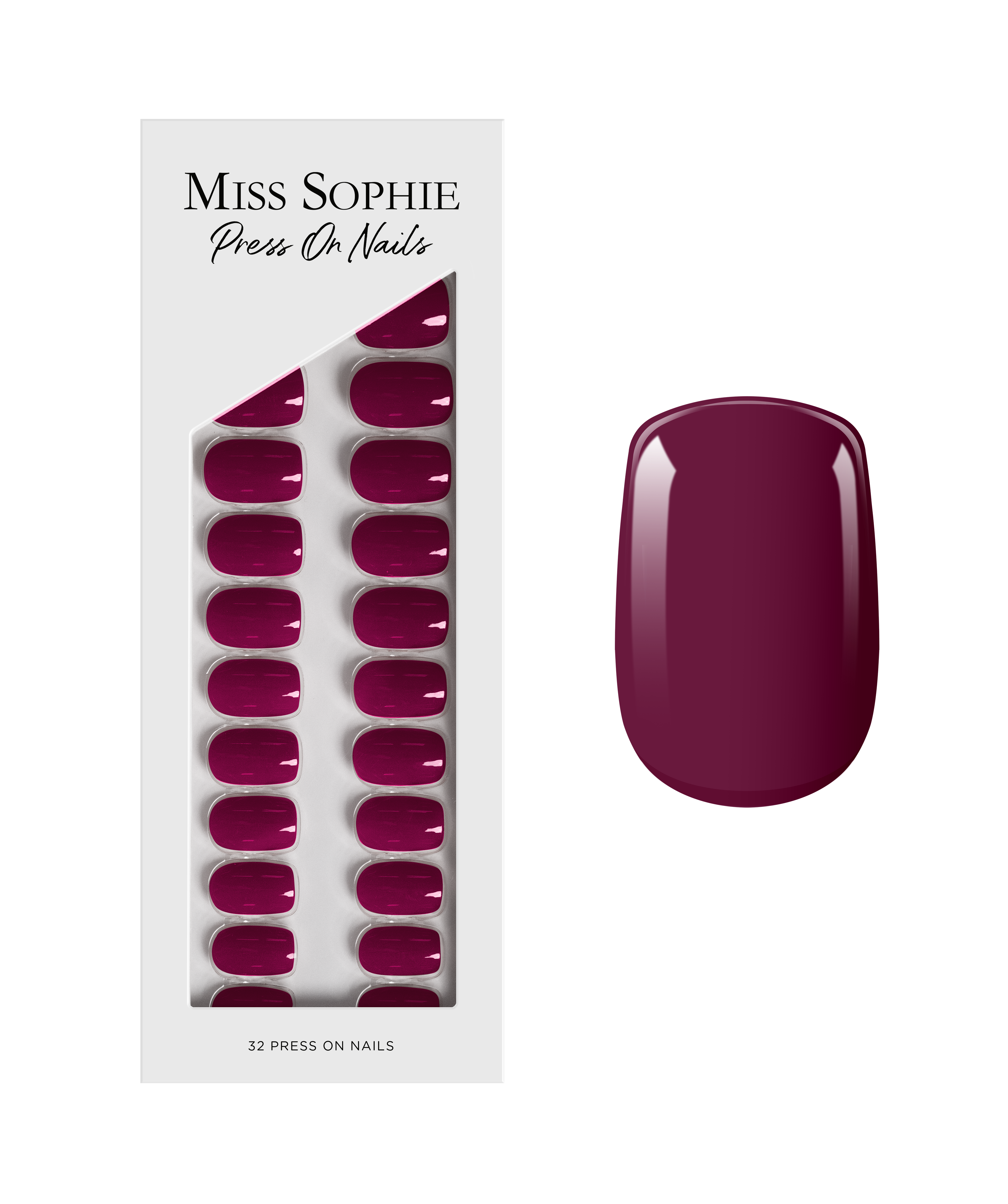 Berry Press On Nails Short Square