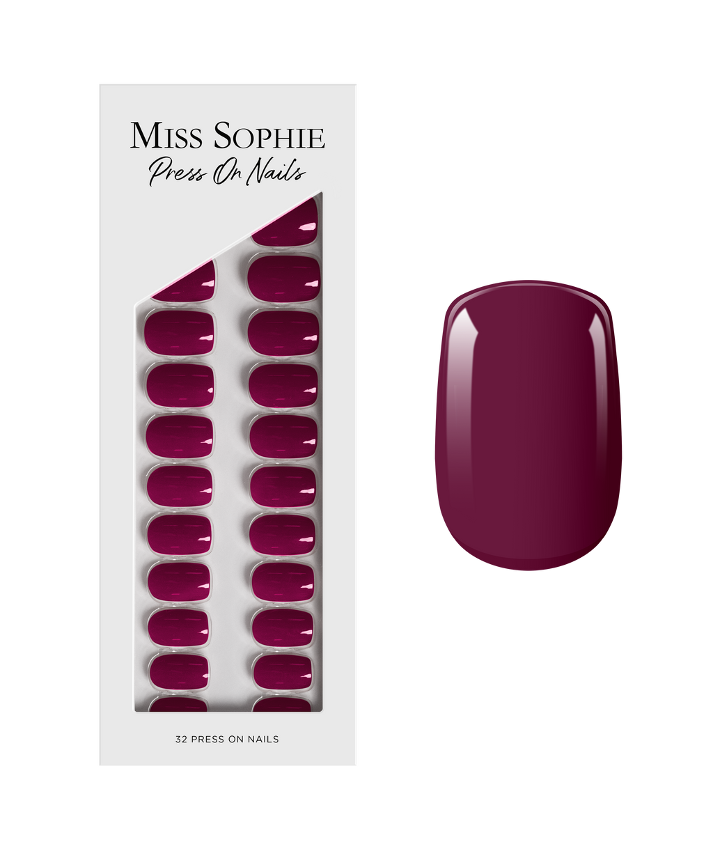 Berry Press On Nails Short Square