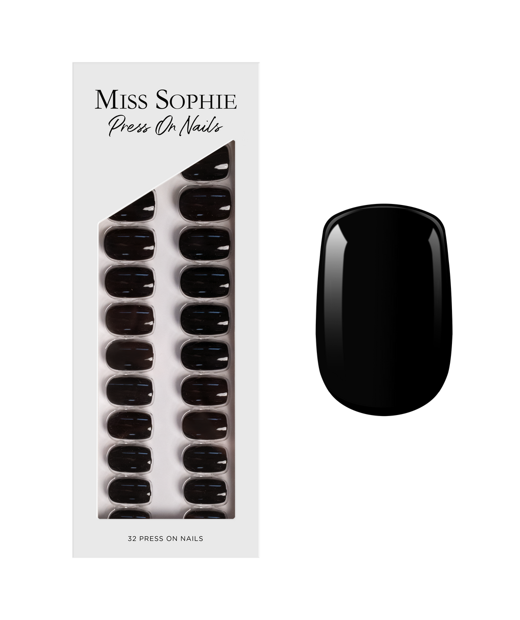 Black Velvet Press On Nails Short Square