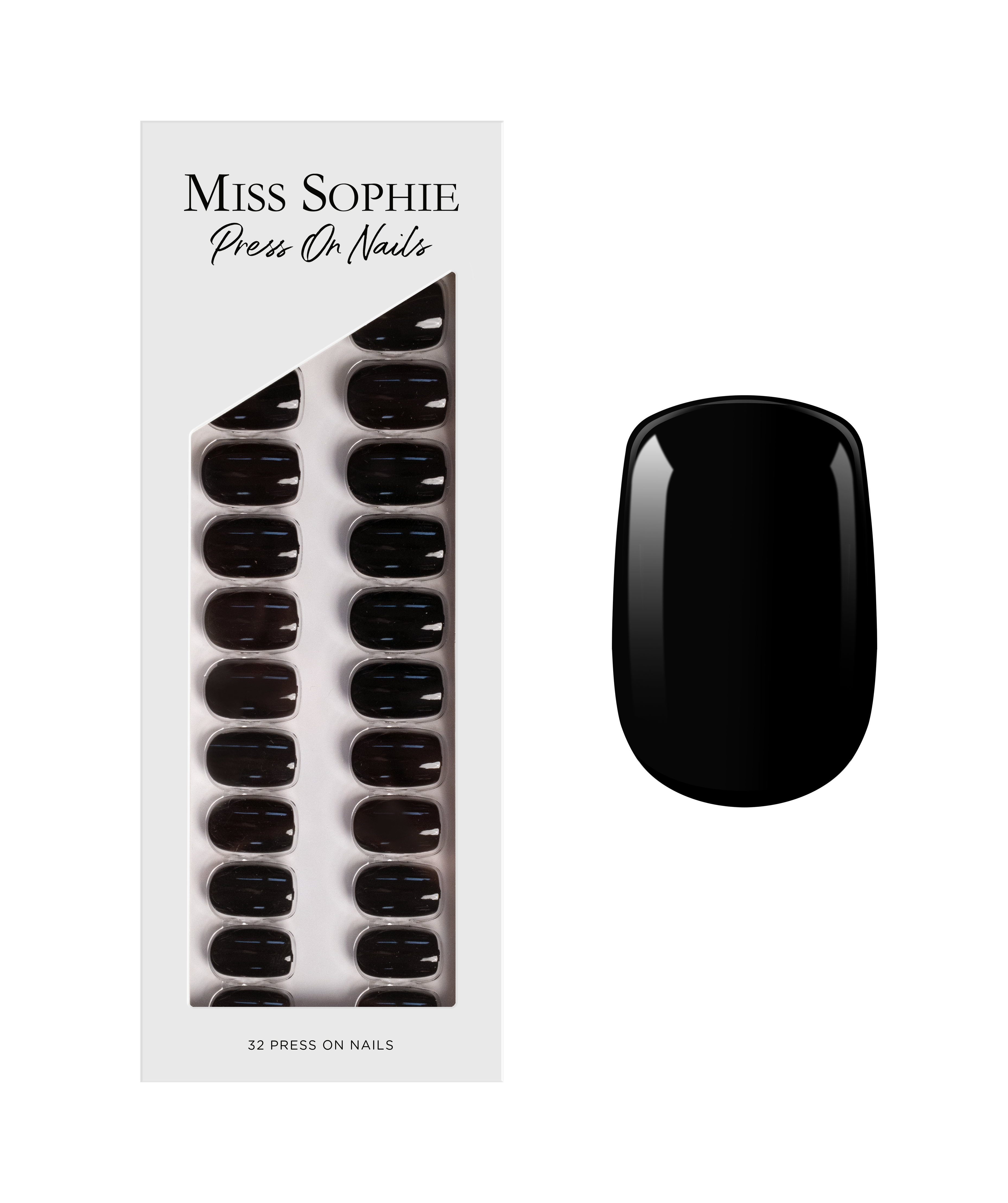 Black Velvet Press On Nails Short Square