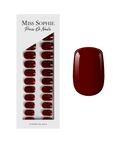 Burgundy Press On Nails Short Square