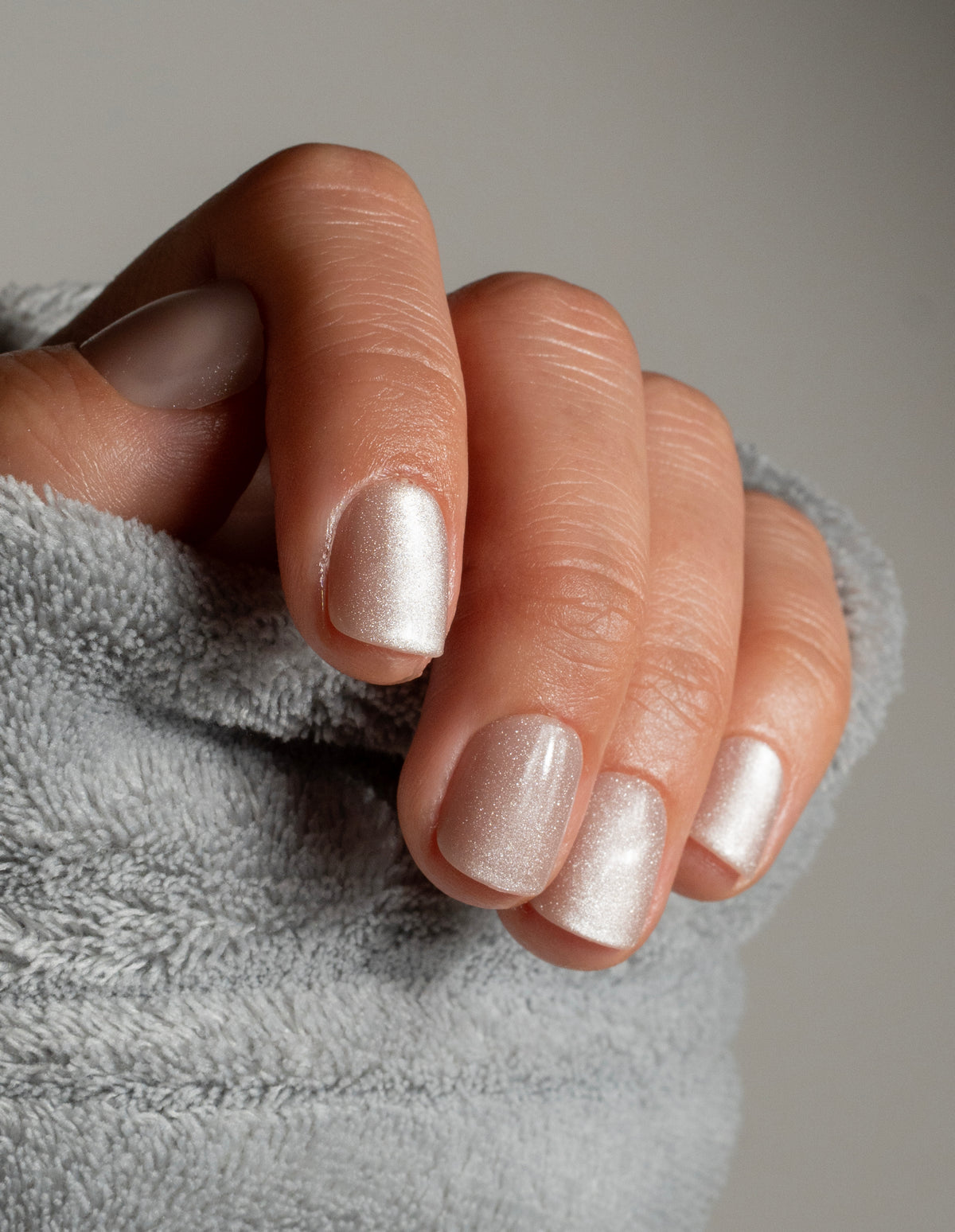 Champagne Cat Eye Press On Nails Extra Short Square