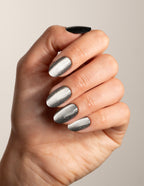 Diamond Cat Eye Press On Nails Short Round