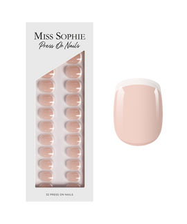 French Tips Press On Nails Extra Short Square