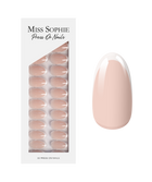 French Tips Press On Nails Medium Round