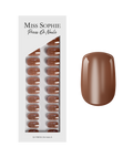 Glazed Cocoa Press On Nails Short Square