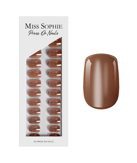 Glazed Cocoa Press On Nails Short Square