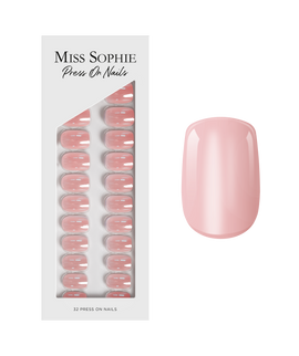 Glazed Pink Press On Nails Short Square