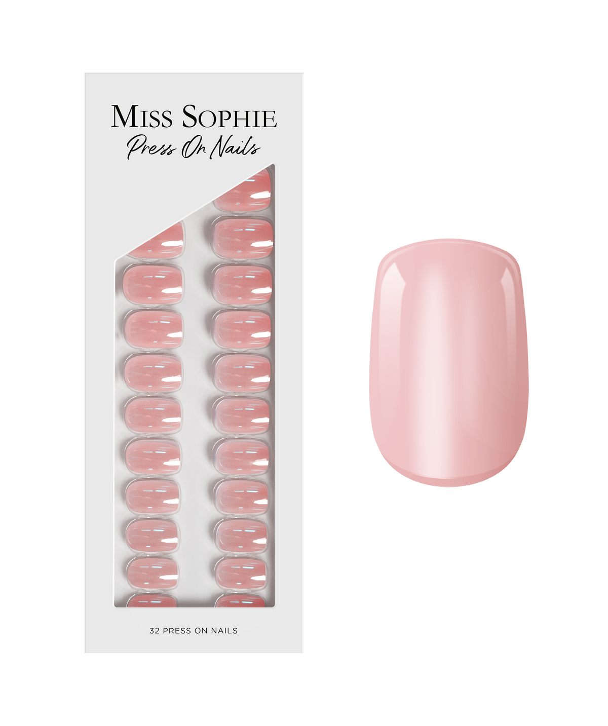 Glazed Pink Press On Nails Short Square