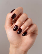 Burgundy Press On Nails Short Round
