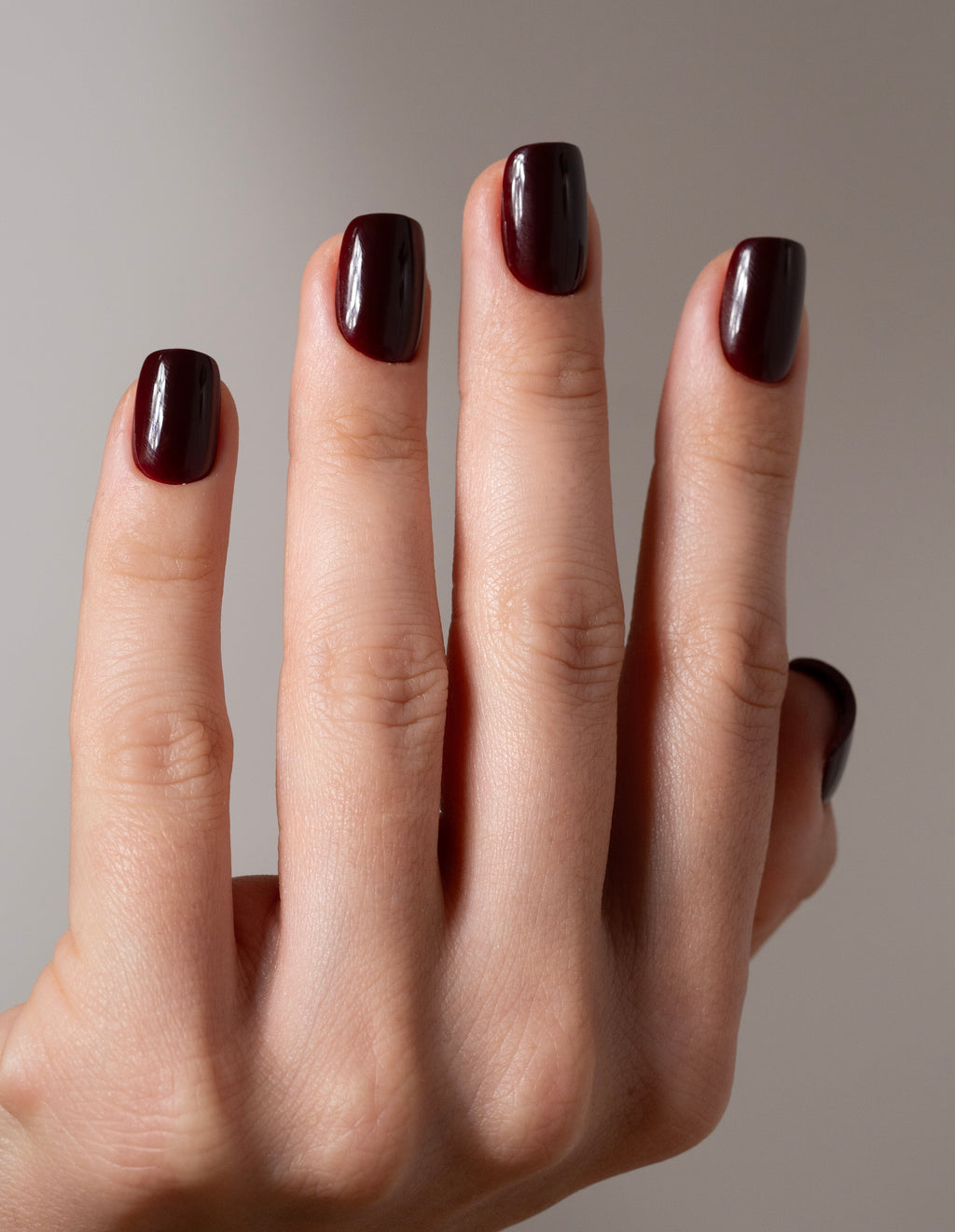 Burgundy Press On Nails Short Square