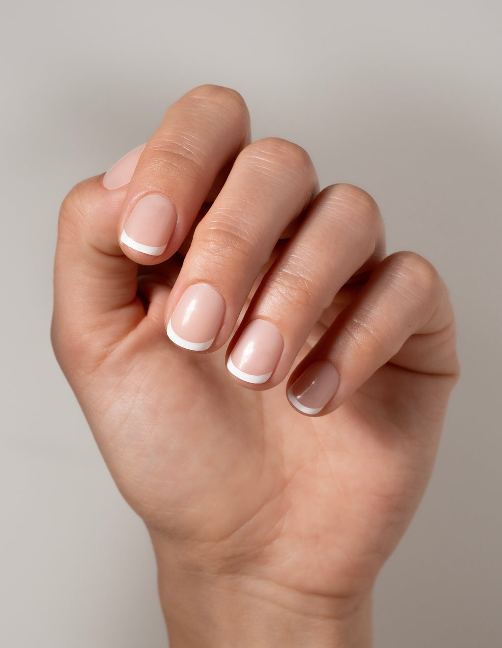 French Tips Press On Nails Extra Short Square