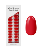 Lipstick Red Press On Nails Short Round