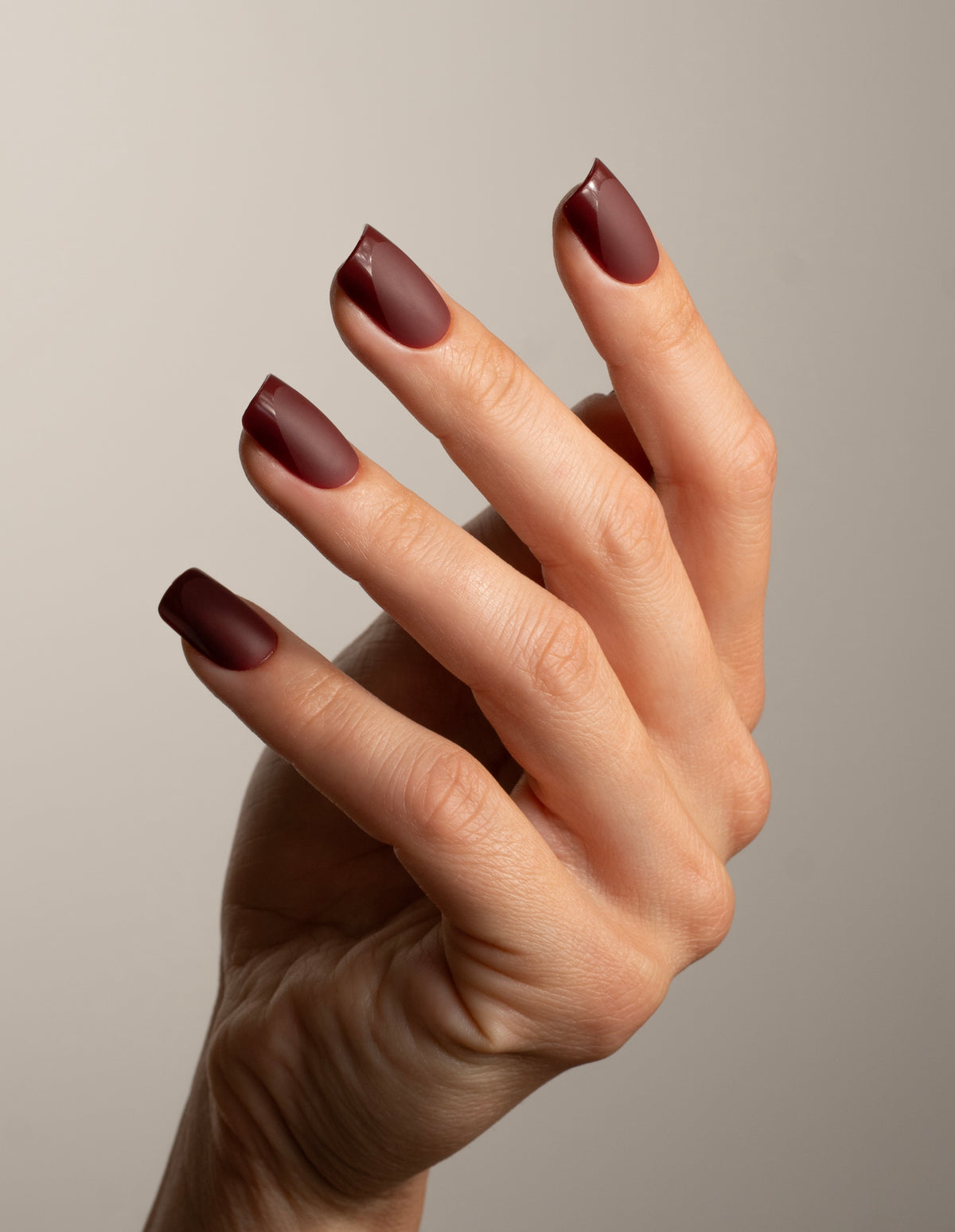 Matte Maroon Press On Nails Short Square