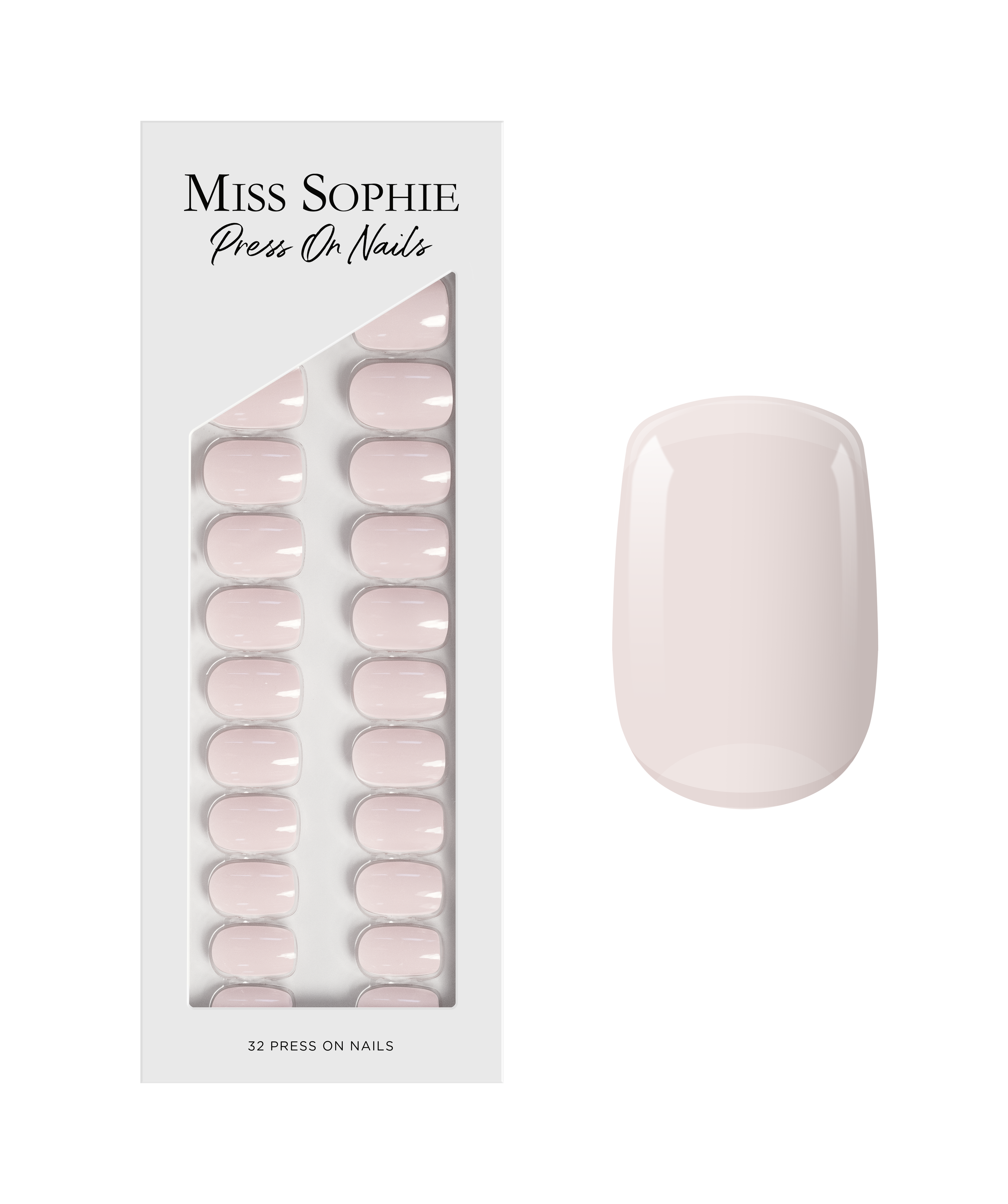 Milky White Press On Nails Short Square
