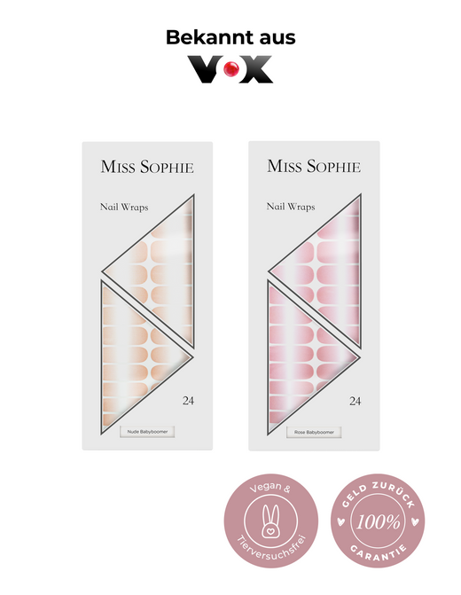 2er Nail Wrap Set / Nude Babyboomer & Rose Babyboomer