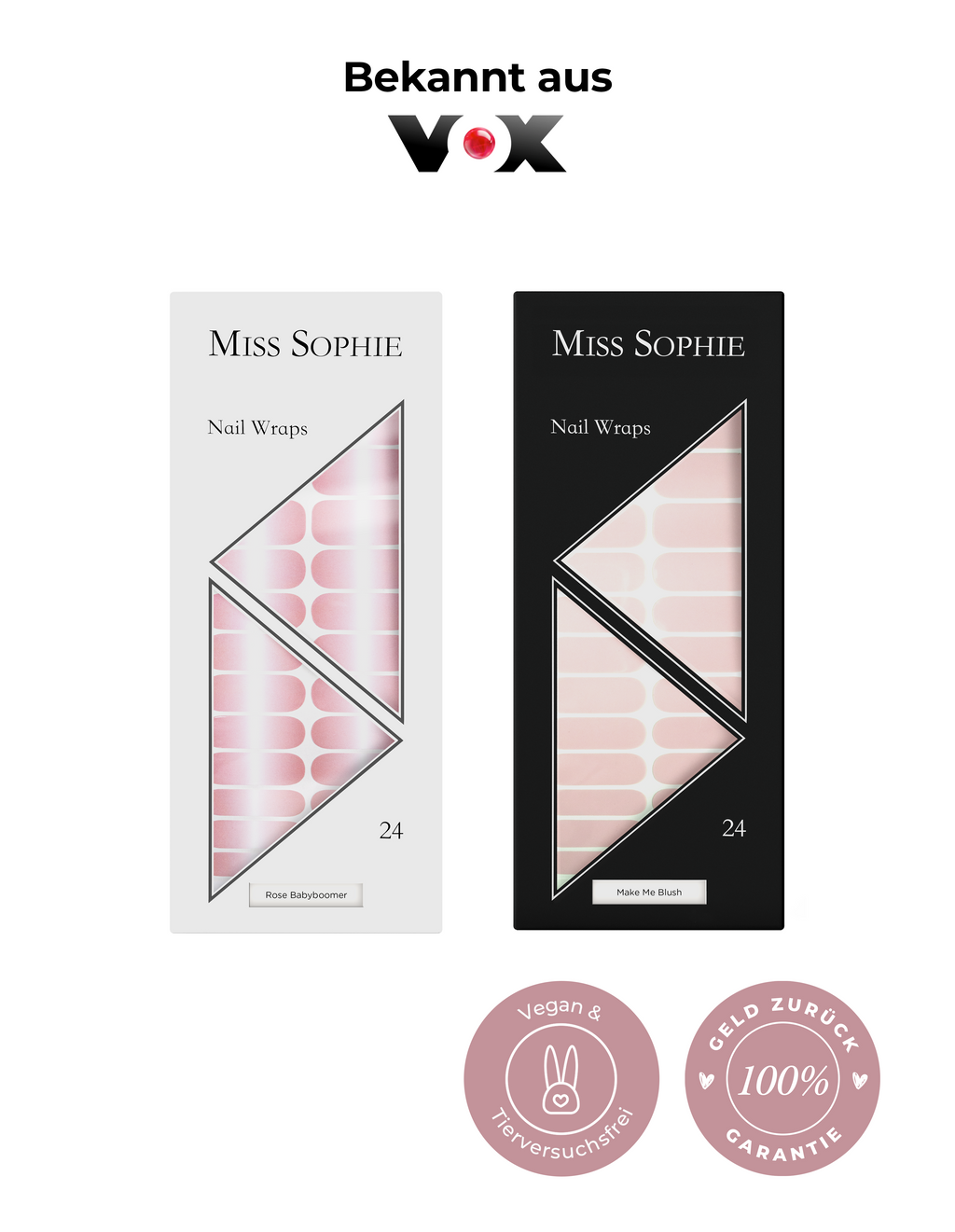 2er Nail Wrap Set / Make Me Blush & Rose Babyboomer