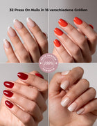 Burgundy Press On Nails Short Square