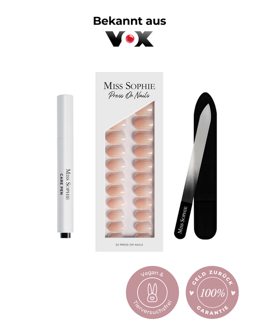 Press On Nails Starter Set inkl. Nude Babyboomer Press On Nails Short Square