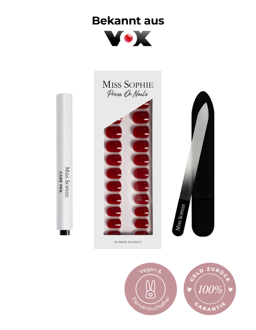 Press On Nails Starter Set inkl. Paris Je T'aime Press On Nails Extra Short Square