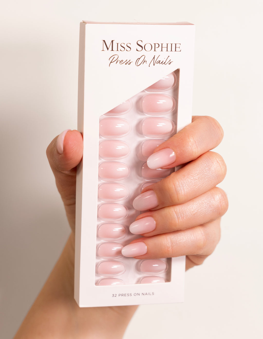 Rose Babyboomer Press On Nails Short Round