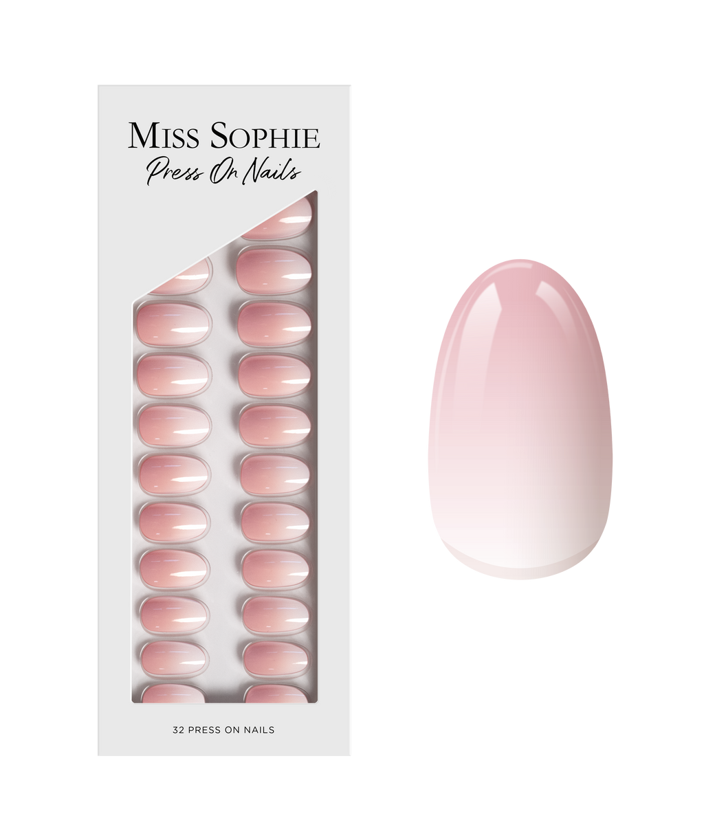 Rose Babyboomer Press On Nails Short Round