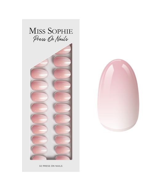 Rose Babyboomer Press On Nails Short Round