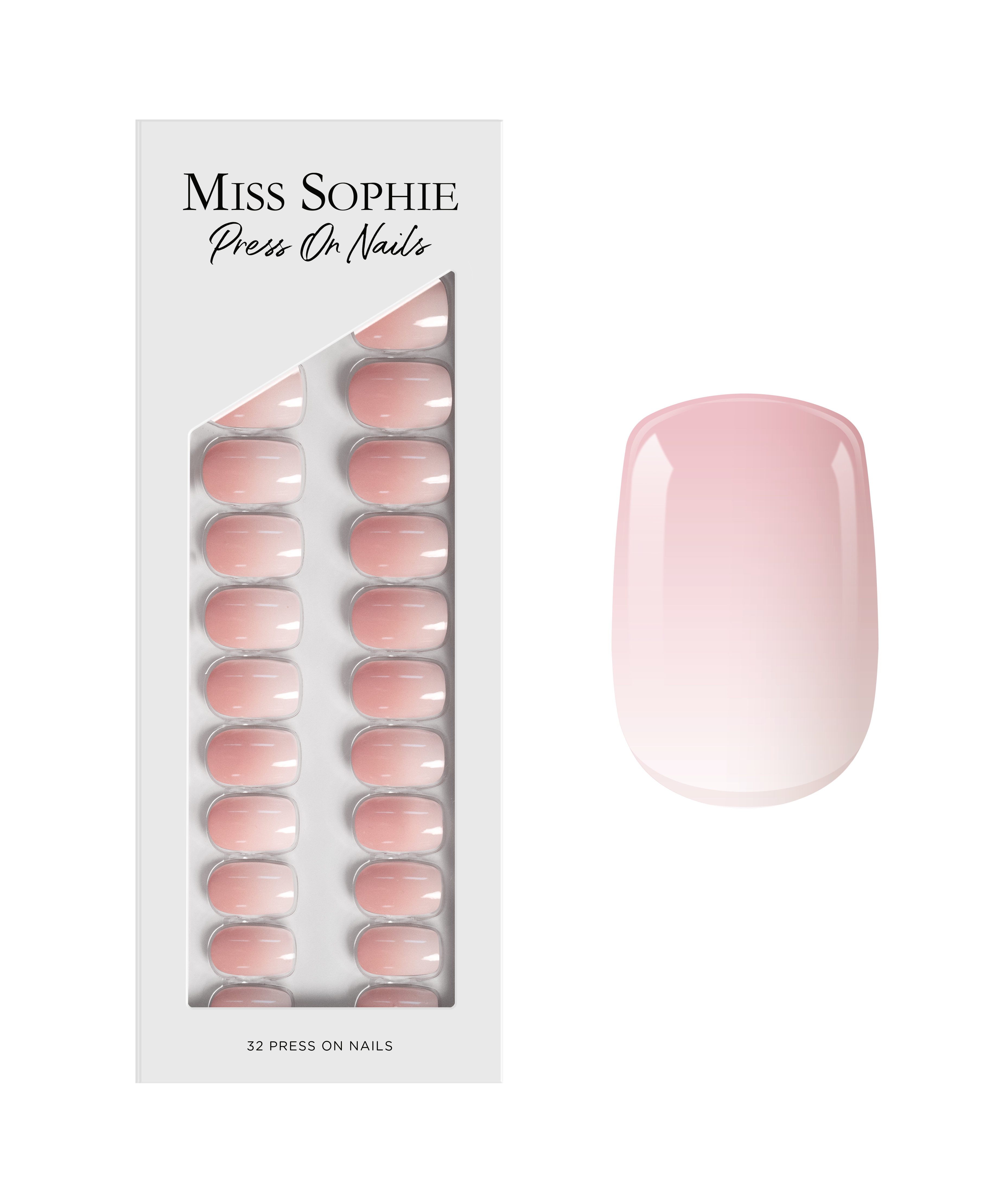Rose Babyboomer Press On Nails Short Square