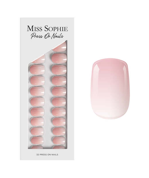 Rose Babyboomer Press On Nails Short Square