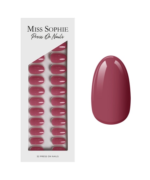 Rosewood Love Press On Nails Short Round