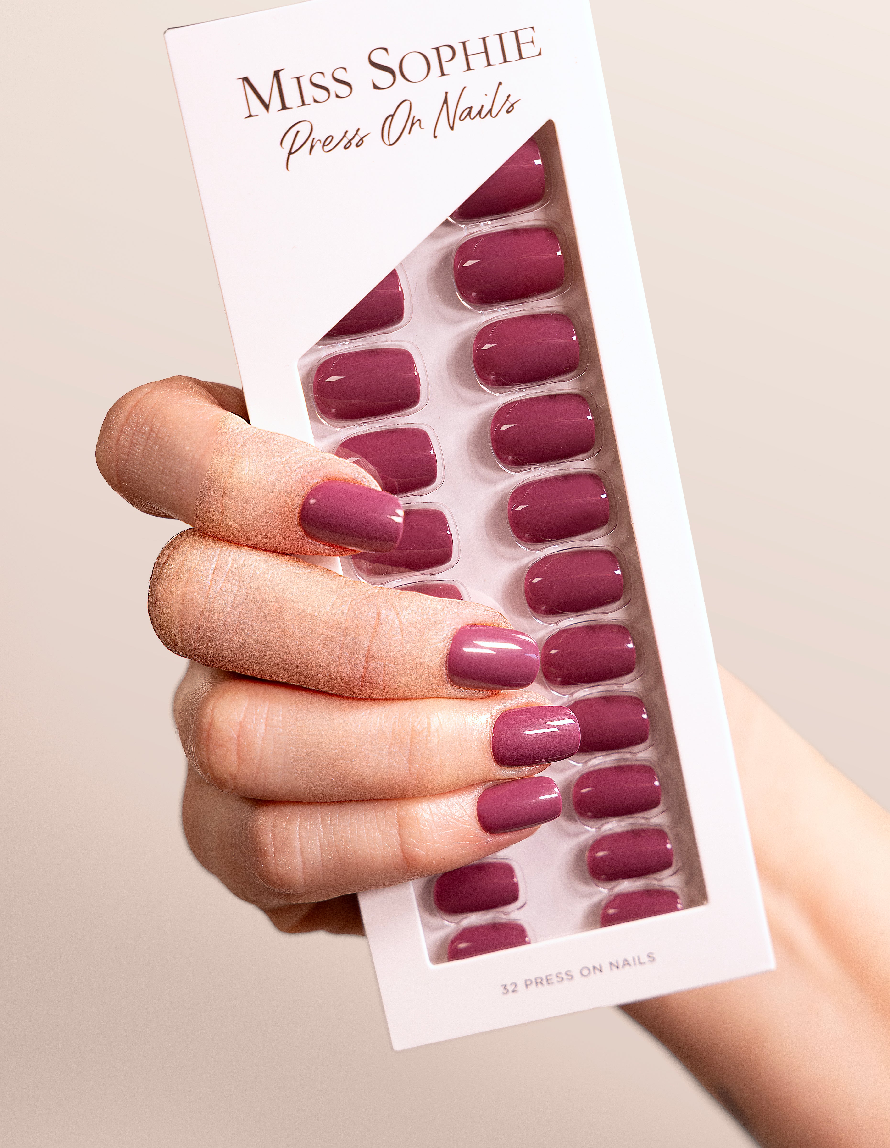 Rosewood Love Press On Nails Short Square