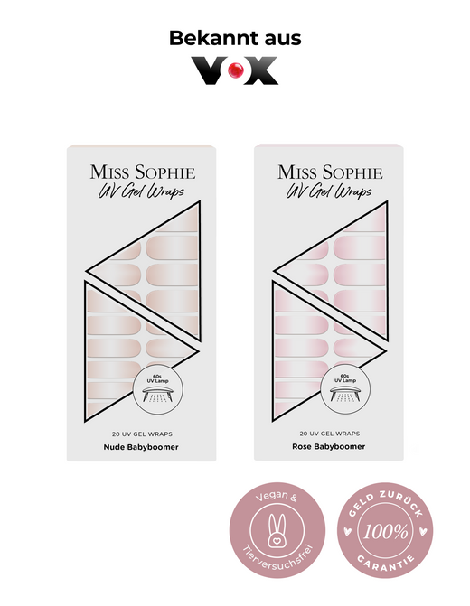 2er UV Gel Wrap Set / Nude Babyboomer UV & Rose Babyboomer UV