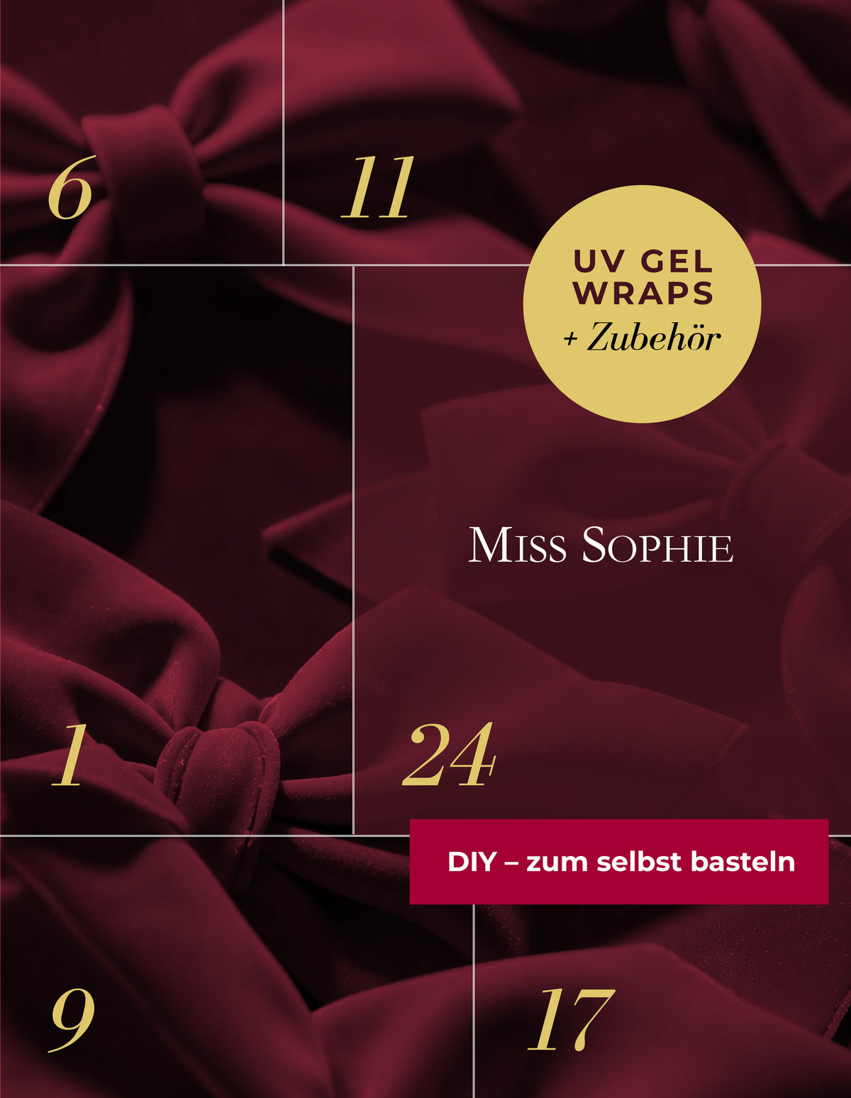 DIY Adventskalender - 24 UV Gel Wraps + Zubehör - zum Selbstverpacken