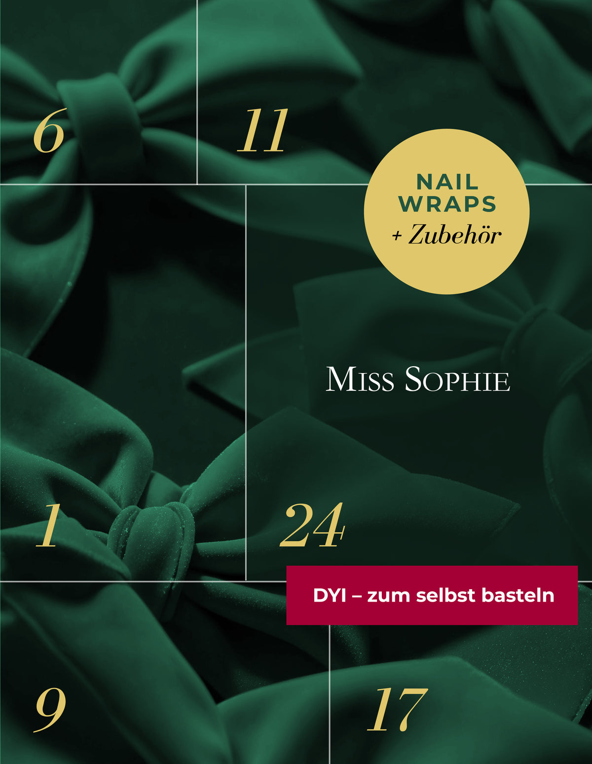 DIY Adventskalender - 24 Nail Wraps + Zubehör - zum Selbstverpacken