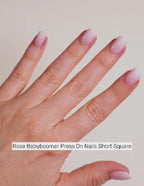 Rose Babyboomer Press On Nails Short Square