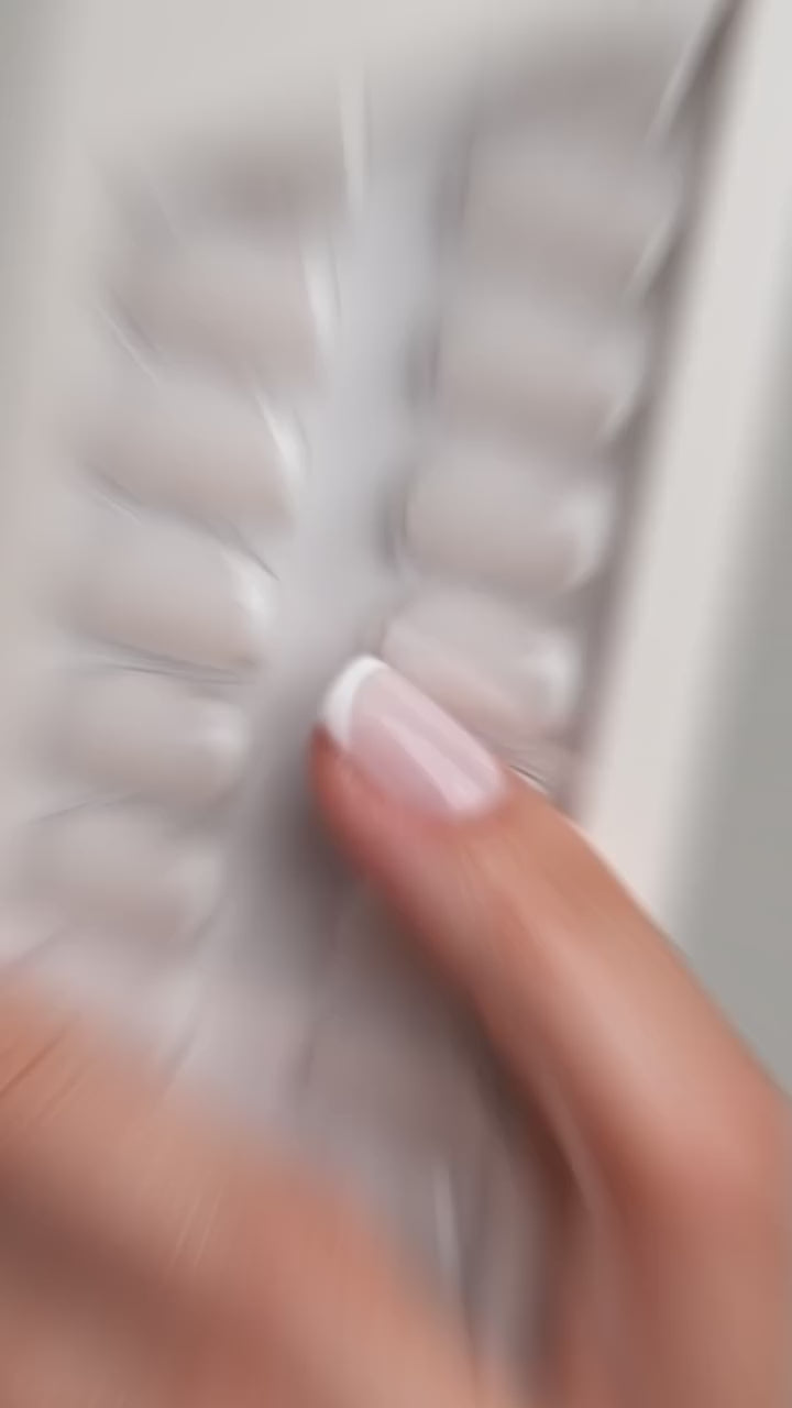 Milky French Press On Nails Short Square