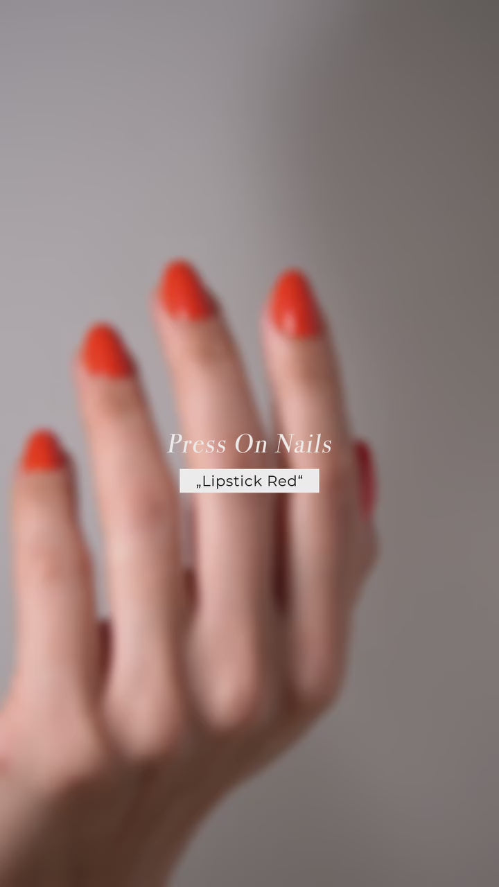 Lipstick Red Press On Nails Short Square